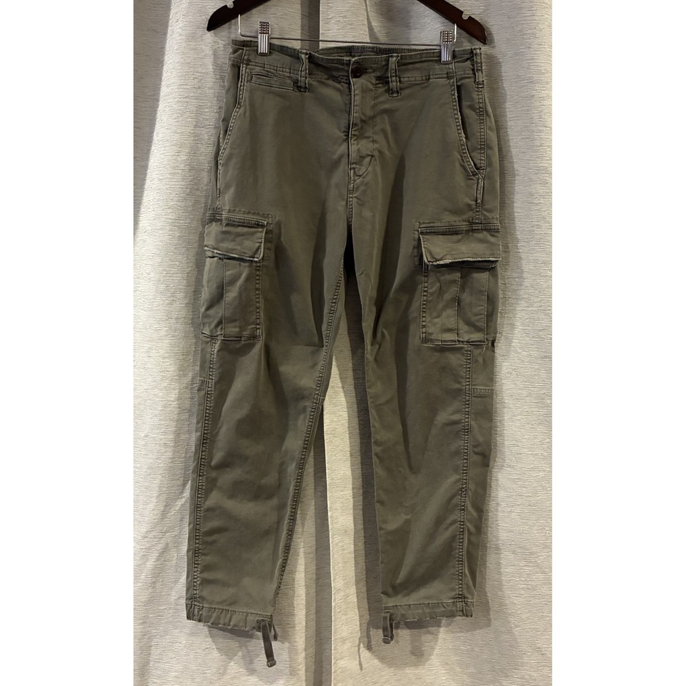 American Eagle Men 32X30 Cargo Parachute Pants Green Skater Gorpcore Flex